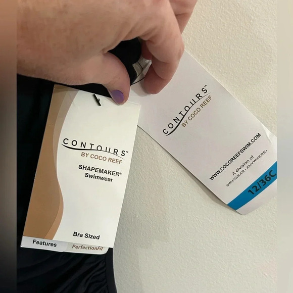 New w/tags  Coco Reef Black One Piece Swimsuit or Bodysuit 12 L - Picture 5 of 7